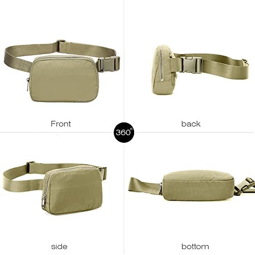 MEISEE Fanny Belt Bag Waist Pack Crossbody Bags Bum Bag for Running Hiking Travel Workout Adjustable Strap for Women-Khaki green - Image 3