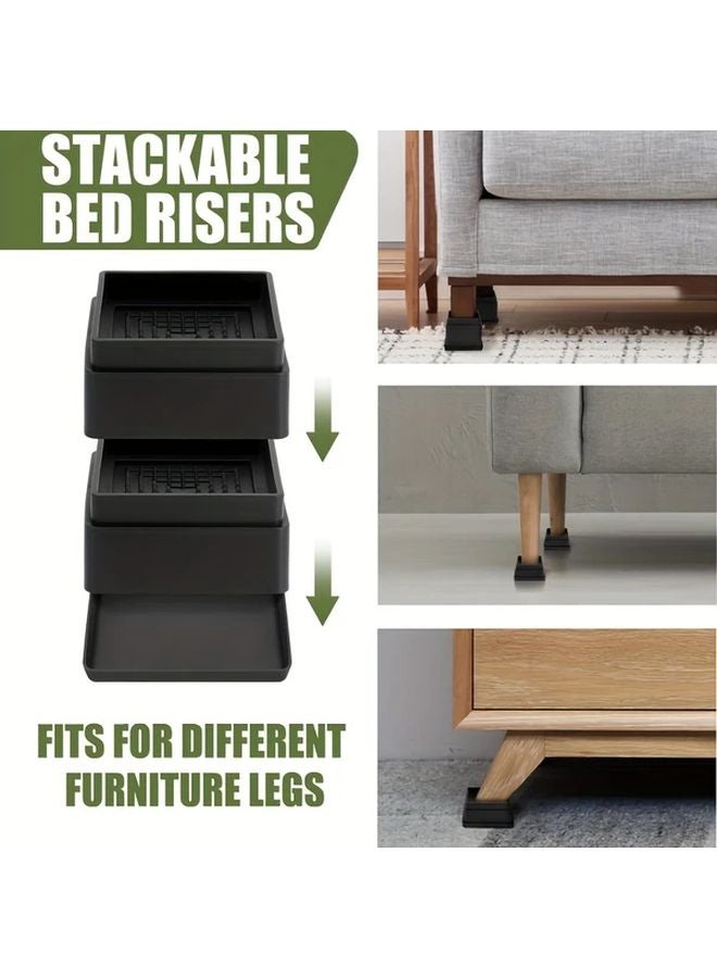 4 Pack 2 Inch Adjustable Heavy Duty Stackable Furniture Legs For Sofa Bed Table Chair - Image 5