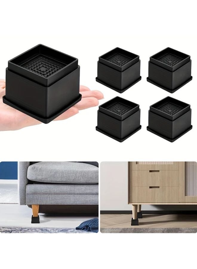 4 Pack 2 Inch Adjustable Heavy Duty Stackable Furniture Legs For Sofa Bed Table Chair - Image 2