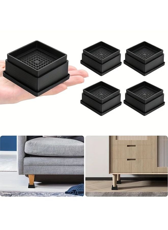 4 Pack 2 Inch Adjustable Heavy Duty Stackable Furniture Legs For Sofa Bed Table Chair - Image 3