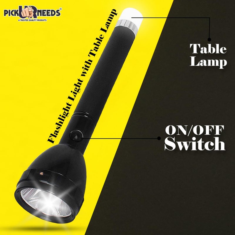 Pick Ur Needs Emergency Rechargeable 2 In 1 Long Range 50 Watt Led Torch With Back Light Dual Battery, 10000 Lumen - Image 3