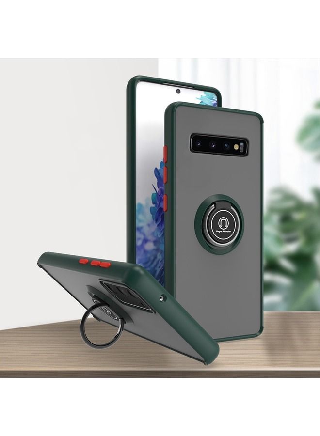 IAF Designed for Samsung Galaxy S10+ Case Clear Soft TPU Bumper 360 Degree Rotation Ring - Image 1