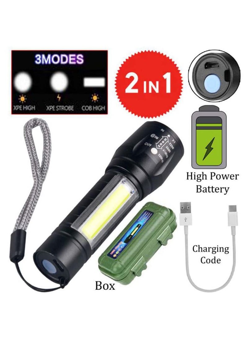 Generic ATC Flashlight Desk Lamp with Gift Box Focus Zoom Torch Light with 3 Modes Adjustable for Emergency and Activities  - Image 3
