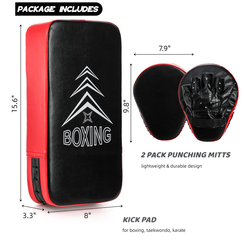 ZOOFOX 2-in-1 Punching Mitts and Kick Pack Set, Curved Focus Mitts and Taekwondo Kick Pad, Adjustable Strike Shield Arm Pad for Muay Thai and MMA - Image 2