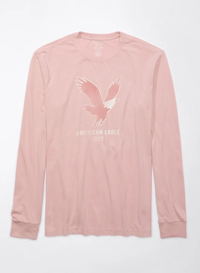 امريكان ايجل AE Super Soft Long-Sleeve Logo Graphic T-Shirt