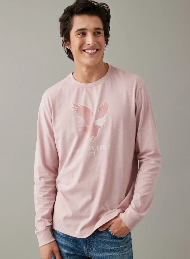 امريكان ايجل AE Super Soft Long-Sleeve Logo Graphic T-Shirt
