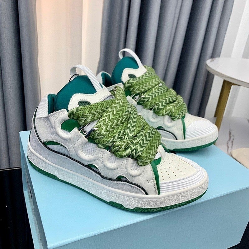 New Fashion Sneakers Lanvin Curb Retro Color-Blocking Chunky Shoes Couple''s Dad Shoes - Image 1