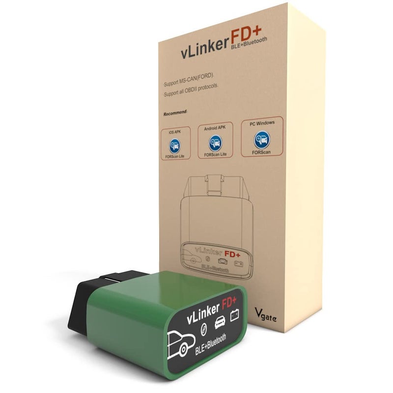 vgate vLinker FD Plus OBD2 Adapter Bluetooth BLE Scanner for FORScan Work with iPhone Android and Windows