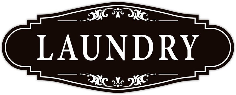 LUHIMO Laundry Room Door Sign for Business and Home，Self-adhesive Waterproof Cute Laundry Room Door Sticker Decals for House, Apartment, Hotel Laundromat Decor（Black） - Image 1