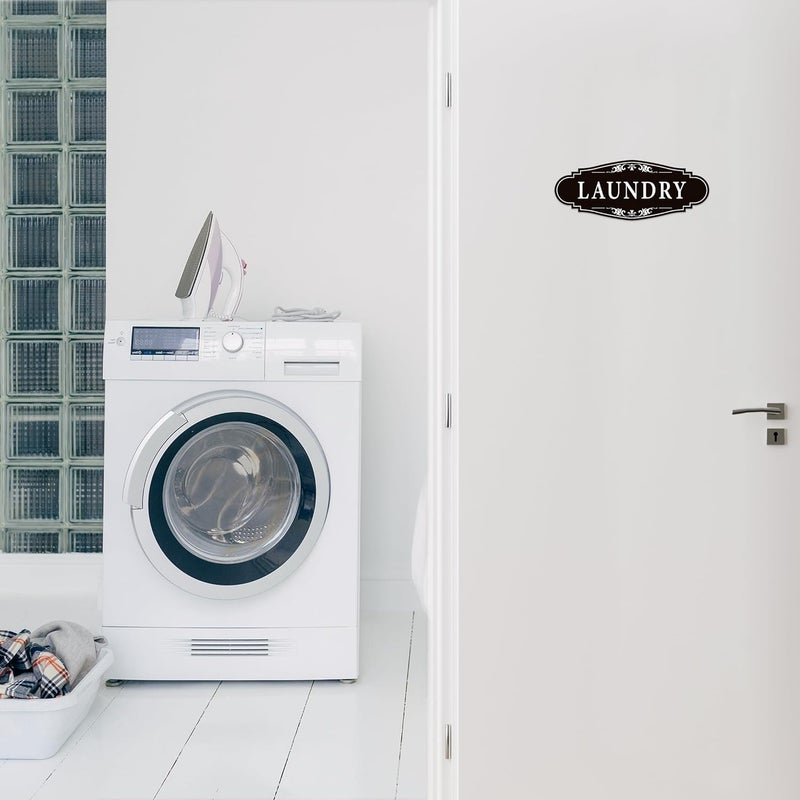 LUHIMO Laundry Room Door Sign for Business and Home，Self-adhesive Waterproof Cute Laundry Room Door Sticker Decals for House, Apartment, Hotel Laundromat Decor（Black） - Image 5