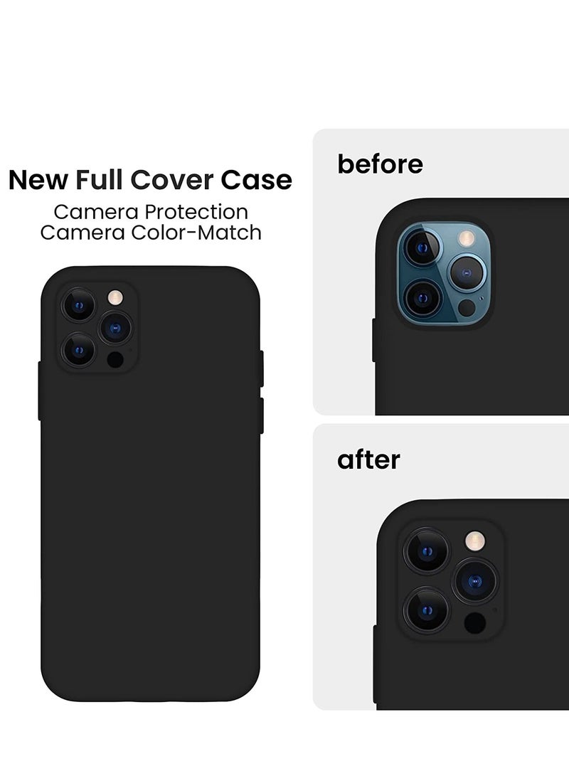 for iPhone 14 Pro Max Case, Silicone Upgraded [Camera Protection] Phone Case with [2 Screen Protectors], Soft Anti-Scratch Microfiber Lining Inside, 6.7 inch, Black - Image 3