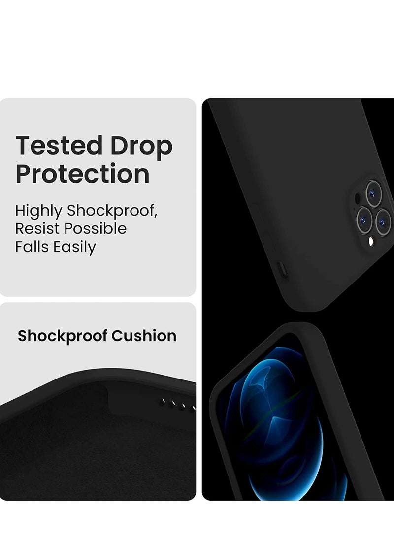 for iPhone 14 Pro Max Case, Silicone Upgraded [Camera Protection] Phone Case with [2 Screen Protectors], Soft Anti-Scratch Microfiber Lining Inside, 6.7 inch, Black - Image 4
