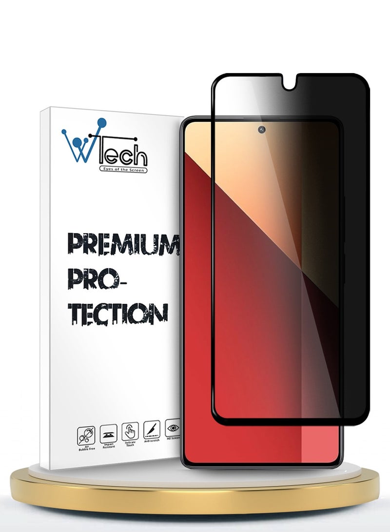 دبليو تيك شاومي ريدمي نوت 13 برو 5 جي 2023 بريميوم E2E حماية كامل الغراء واقي شاشة زجاجي مقسى (MSGECP) - شفاف / أسود - Image 1