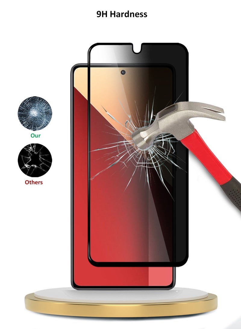 دبليو تيك شاومي ريدمي نوت 13 برو 5 جي 2023 بريميوم E2E حماية كامل الغراء واقي شاشة زجاجي مقسى (MSGECP) - شفاف / أسود - Image 3