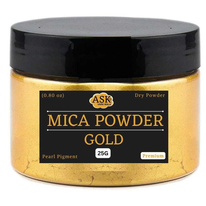 ASK VARK WALA (Gold Powder DUST Real Gold Shining Effect in Art & Craft, Tanjor Paintings, Paint, Home Decorations, Cakes, Paints, Facial Kits,Gold Painting Arts,Resin dyes,etc, 25g- - Image 1