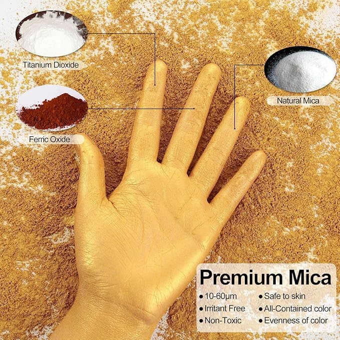 ASK VARK WALA (Gold Powder DUST Real Gold Shining Effect in Art & Craft, Tanjor Paintings, Paint, Home Decorations, Cakes, Paints, Facial Kits,Gold Painting Arts,Resin dyes,etc, 25g- - Image 5