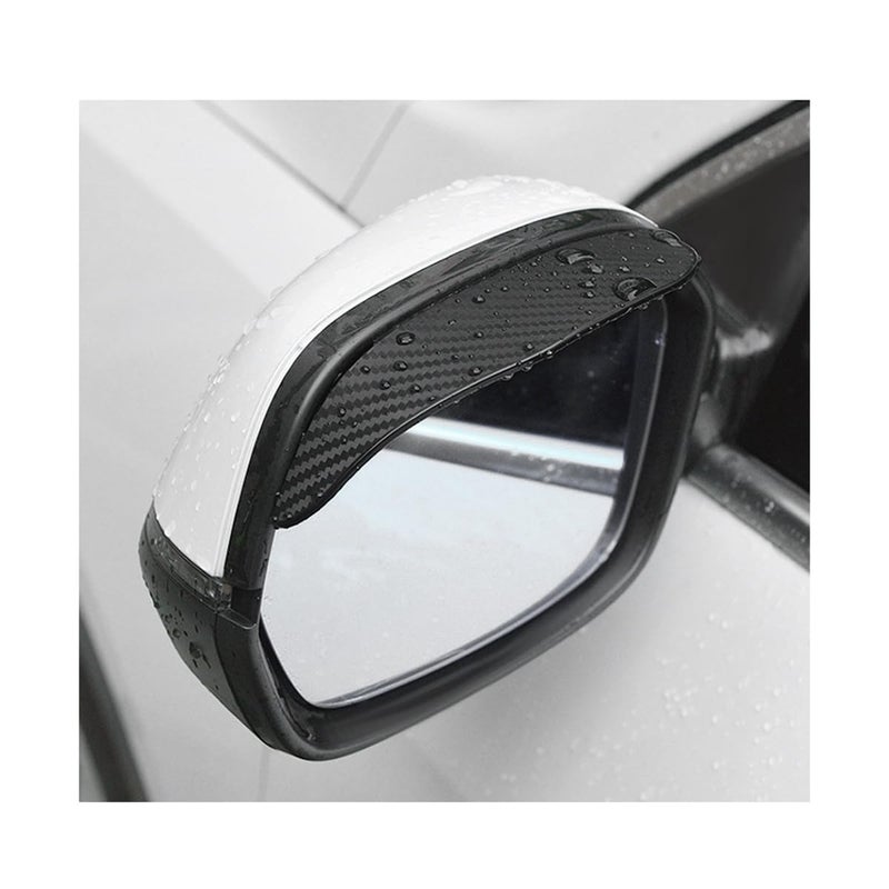 Ohleats 2 PCS Side Mirror Rain Guards Mirror Rain Visor Eyebrow Waterproof Visor Guards for Car Side Mirrors Automotive Rear View Mirror Rain Visor Guard Car Accessories Carbon Fiber