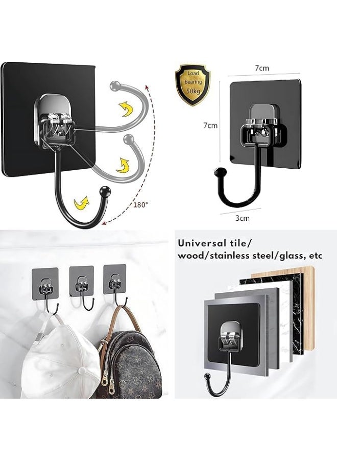 هوميفاي 20 قطعة من علاقات الأدوات اللاصقة الكبيرة، بحمولة قصوى 10 كجم، علاقات جدارية قوية، مقاومة للماء للتعليق في المطبخ والحمام والمنزل والمكتب - Image 5