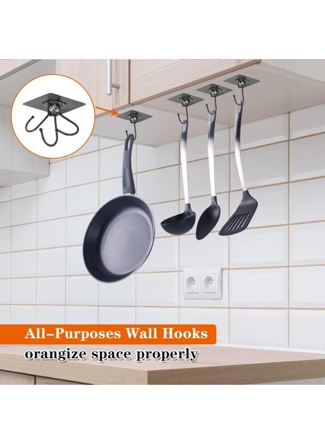 هوميفاي 20 قطعة من علاقات الأدوات اللاصقة الكبيرة، بحمولة قصوى 10 كجم، علاقات جدارية قوية، مقاومة للماء للتعليق في المطبخ والحمام والمنزل والمكتب - Image 2