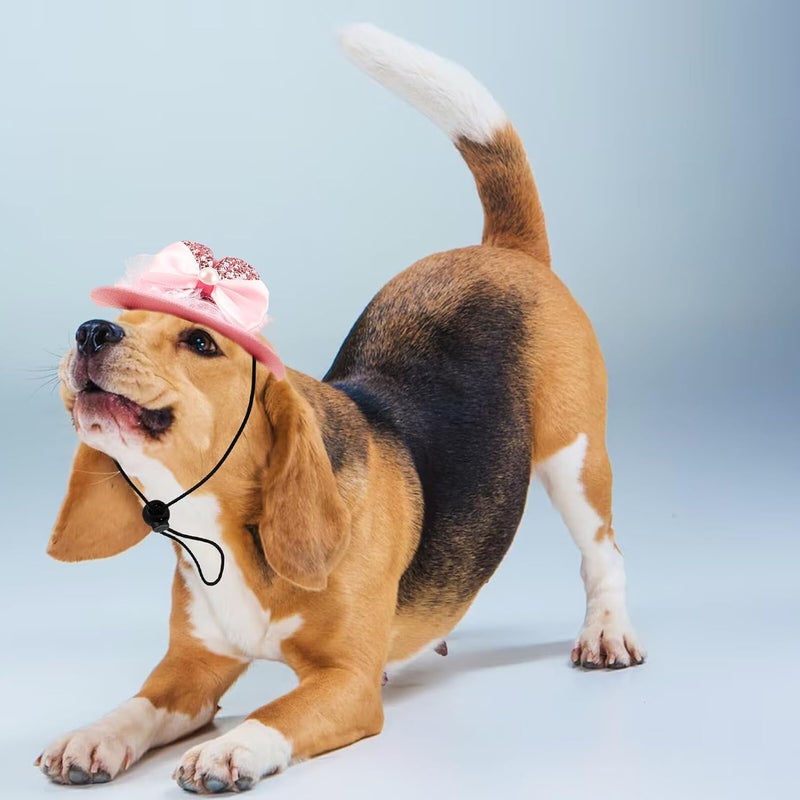 VICASKY Spring Holiday Pet Hat Adjustable Pink Bunny Ear Headwear Party Accessory for Puppies and Cats - Image 4