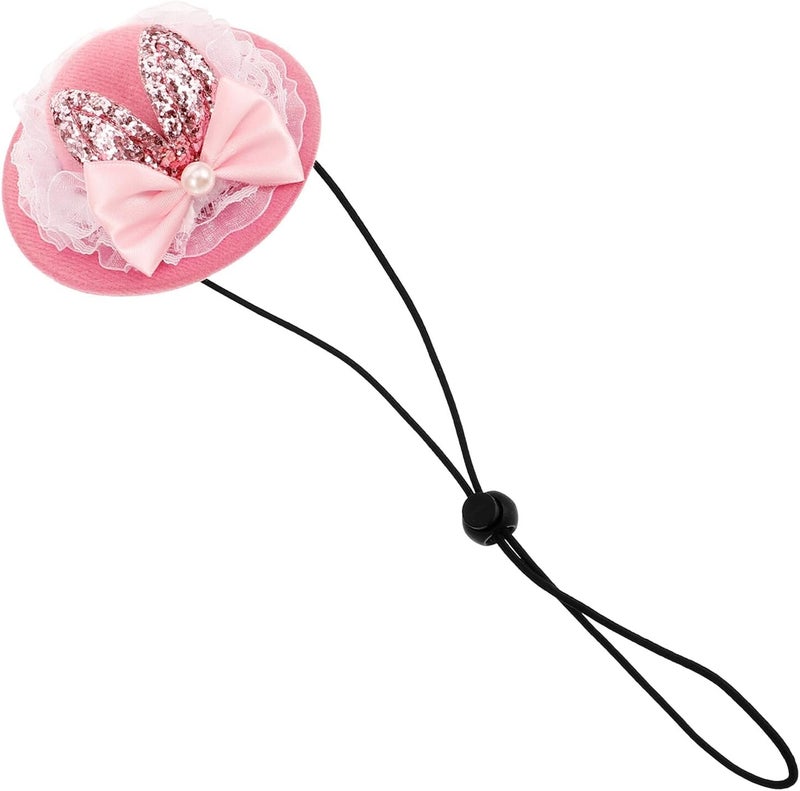 VICASKY Spring Holiday Pet Hat Adjustable Pink Bunny Ear Headwear Party Accessory for Puppies and Cats - Image 1