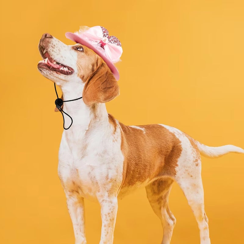 VICASKY Spring Holiday Pet Hat Adjustable Pink Bunny Ear Headwear Party Accessory for Puppies and Cats - Image 5
