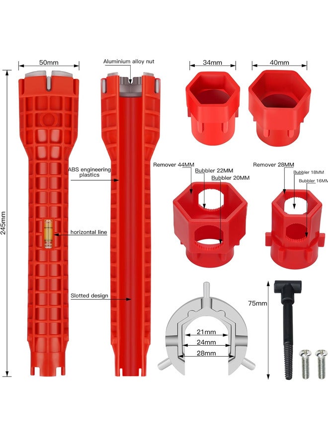 Vividorad 8 in 1Multifunctional Kitchen Faucet Sink Basin Wrench, Kitchen Drain Tub Removal nut Plumbing Plumber, for Tight Spaces Installation and Repairs Tools - Image 2
