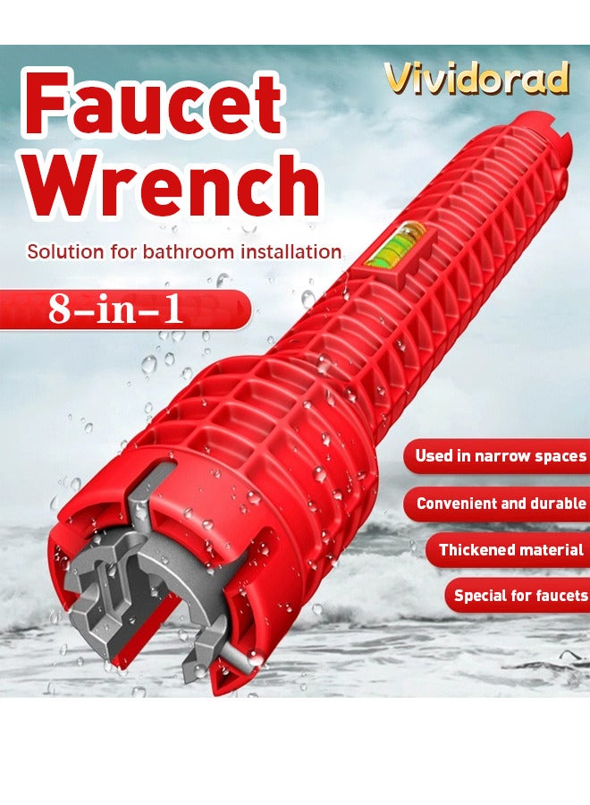 Vividorad 8 in 1Multifunctional Kitchen Faucet Sink Basin Wrench, Kitchen Drain Tub Removal nut Plumbing Plumber, for Tight Spaces Installation and Repairs Tools - Image 1