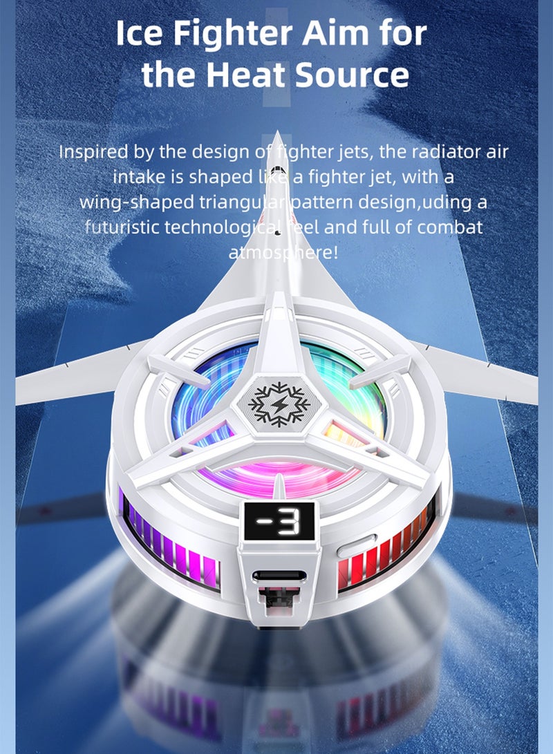 Aurafly Magnetic Phone Cooler for Gaming, Low Noise USB Cell Phone Cooling Fan with 3 Modes & RGB Light, Rapid semiconductor cooling,  Magnetic & Clip 2-in-1 Cooler, Compatible with iPhone Huawei Samsung Android, Enjoy Games Like Genshin Impact, PUBG - Image 4