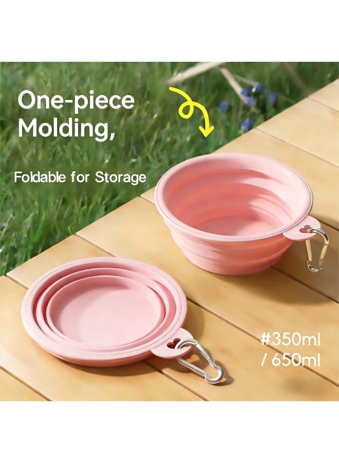 EPET Portable Collapsible Pet Travel Bowl for Dogs & Cats (Pink) - Image 2