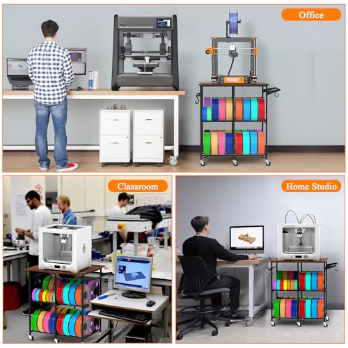 Alyoen 3D Printer Stand with Filament Storage Rack, 3D Printer Table Rolling Printer Cart on Wheels, Large Capacity 3D Filament Storage Rack for PLA/ABS/TPU, Filament Storage Rack for Workshop Studio Office - Image 5
