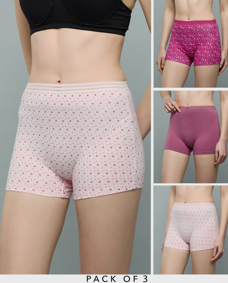 R&B 3 Pack Printed Boyshorts