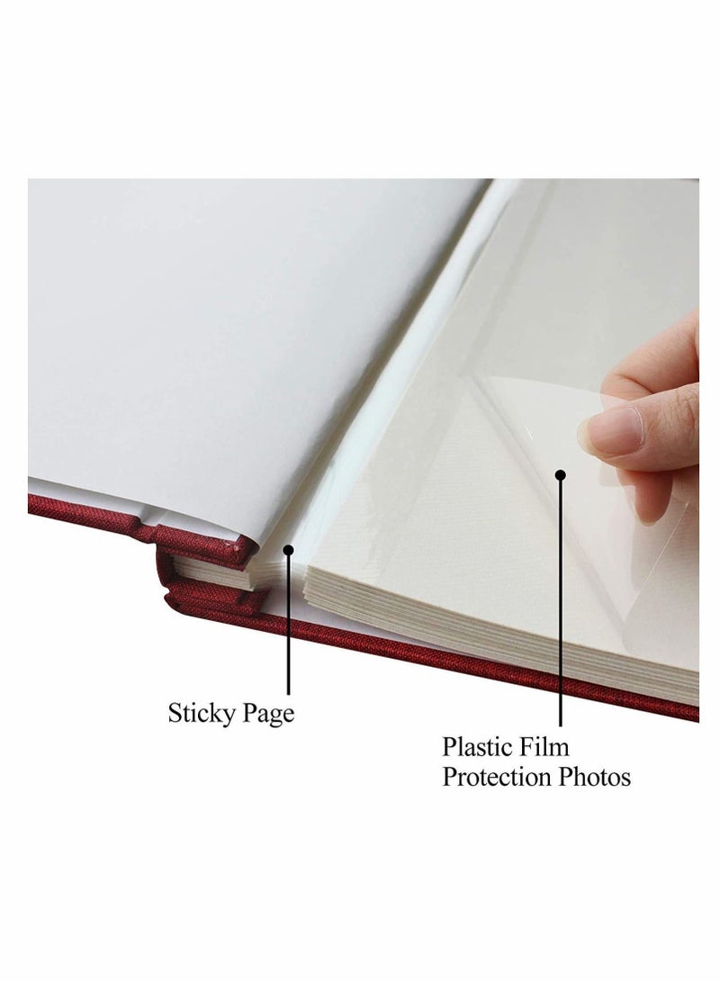 Captaintech Art Magnetic Self-Stick Page Photo Album with Leather Cover for Wedding or Family Hand Made DIY Albums Holds Photos Large Baby Kids Family Photo Albums Valentines Day - Image 4