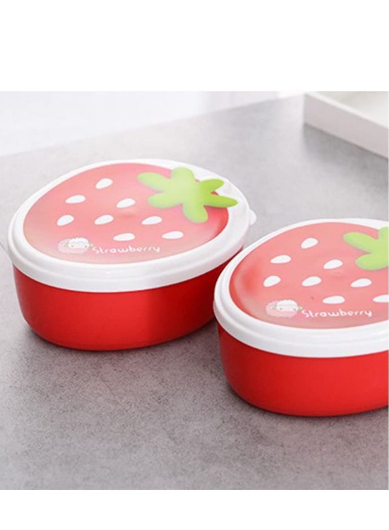 SYOSI 4pcs Strawberry Bento Box Set portable food container leakproof reusable lunch holder for Kids Adults and Outdoor Adventures - Image 4