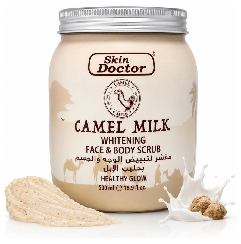 Skin Doctor Camel Milk Whitening Face & Body Scrub Healthy Glow  500ml - Image 1