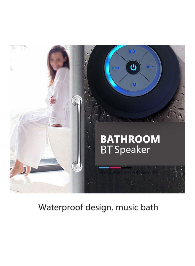 NIBEMINENT Wireless Portable Shower Speaker with LED Light Black - Image 4