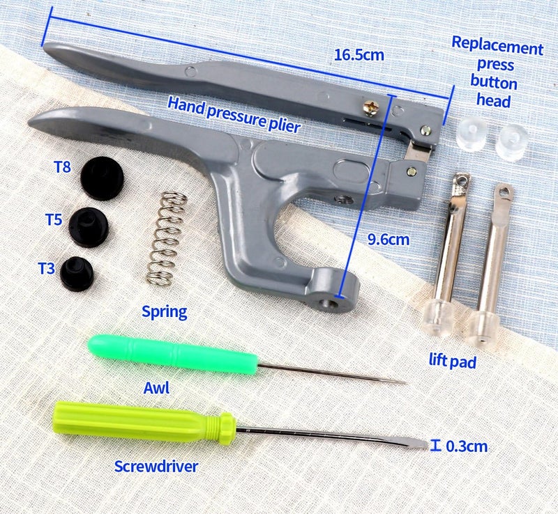 ilauke 400 Sets Snap Buttons with Snap Pliers T5 Plastic Snaps No-Sew Buttons Fastener Setter for Clothing Diapers Bibs Rain Coat Crafting - Image 3