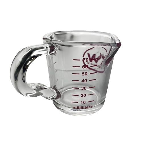 Rattleware 3 oz Espresso Shot Glass Pitcher with Handle Pink Volume Marking Genuine Barista Measuring Cup with ML OZ Graduations Durable Swift Espresso for Pouring Shots Coffee - Image 1