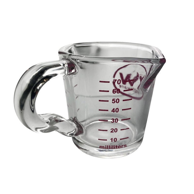 Rattleware 3 oz Espresso Shot Glass Pitcher with Handle Pink Volume Marking Genuine Barista Measuring Cup with ML OZ Graduations Durable Swift Espresso for Pouring Shots Coffee - Image 2