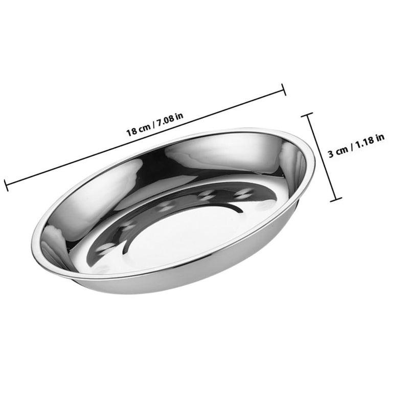 8pcs 17cm Stainless Steel Round Plates BBQ Serving Trays for Home and Outdoor Kitchen Dinnerware - Image 3