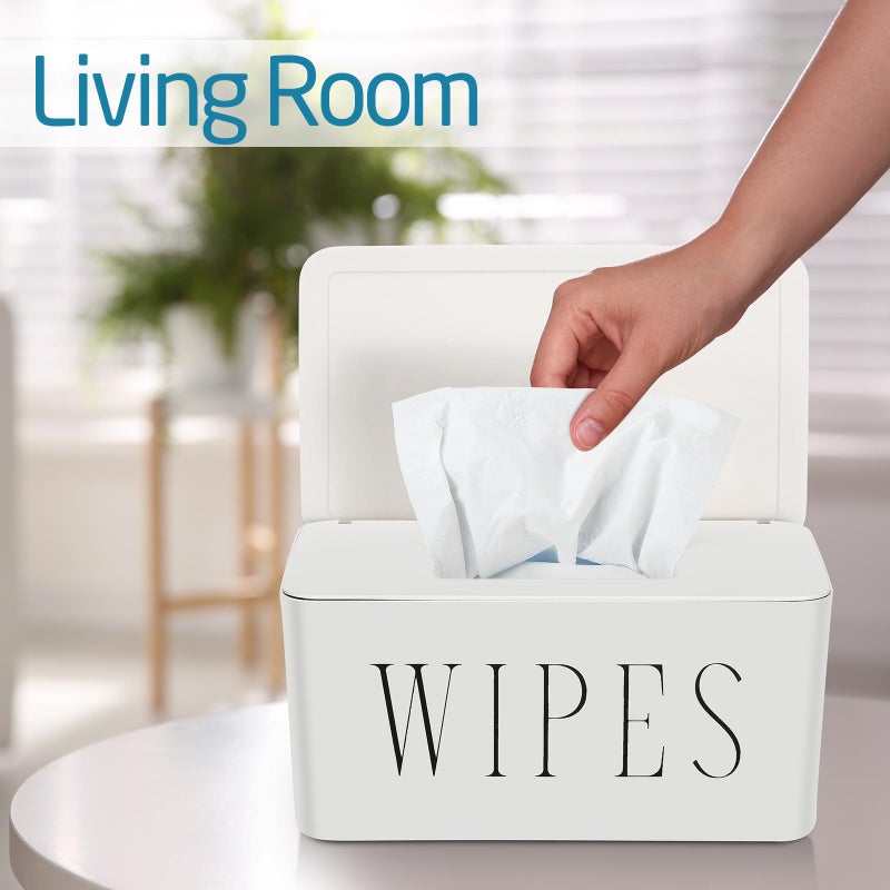 Singhoow 3 Pack Baby Wipes Dispenser Holder Wipe Container for Bathroom with Lid Toilet Tissue Paper Storage Refillable Box for Home Office Cars(Large,White) - Image 5