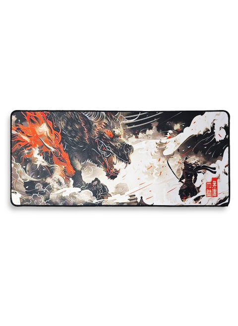 Large Gaming Mouse Pad, Chinese dragon Extended Desk Mat, Large Desk Pad for Computer Keyboard, Mouse Pad with Stitched Edges, (70cm x 30cm x 2mm) Waterproof Desk Pad for Office and Home