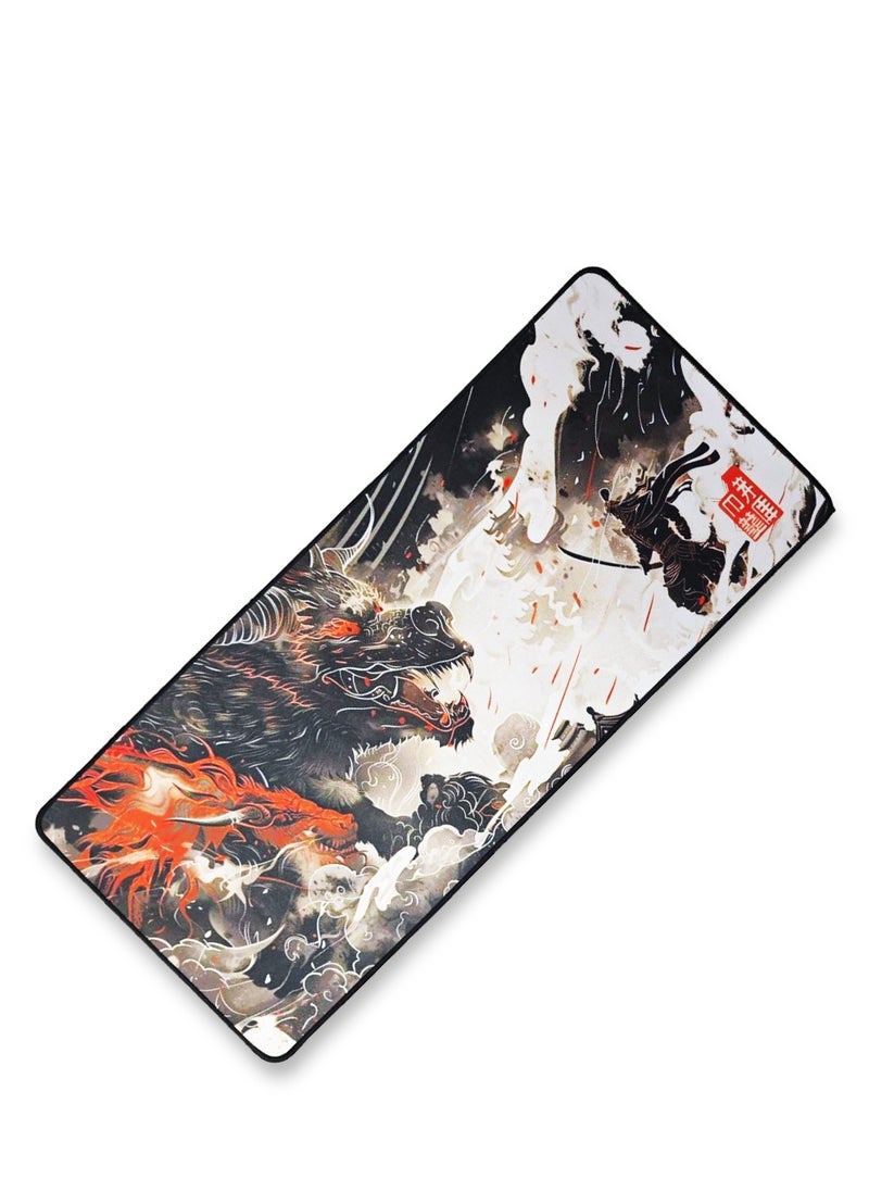 Generic Large Gaming Mouse Pad, Chinese dragon Extended Desk Mat, Large Desk Pad for Computer Keyboard, Mouse Pad with Stitched Edges, (70cm x 30cm x 2mm) Waterproof Desk Pad for Office and Home  - Image 2