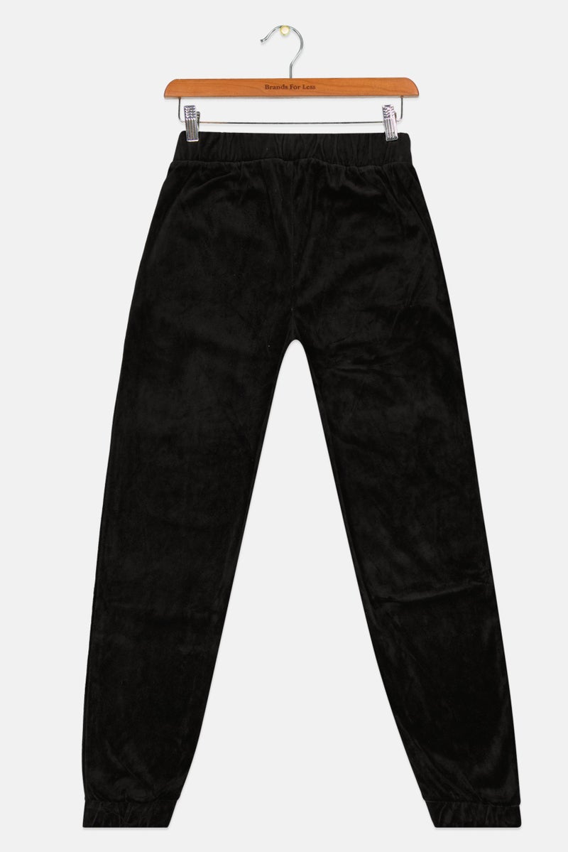 Juicy by Juicy Couture Kids Girl Brand Logo Pull On Pants, Black - Image 2