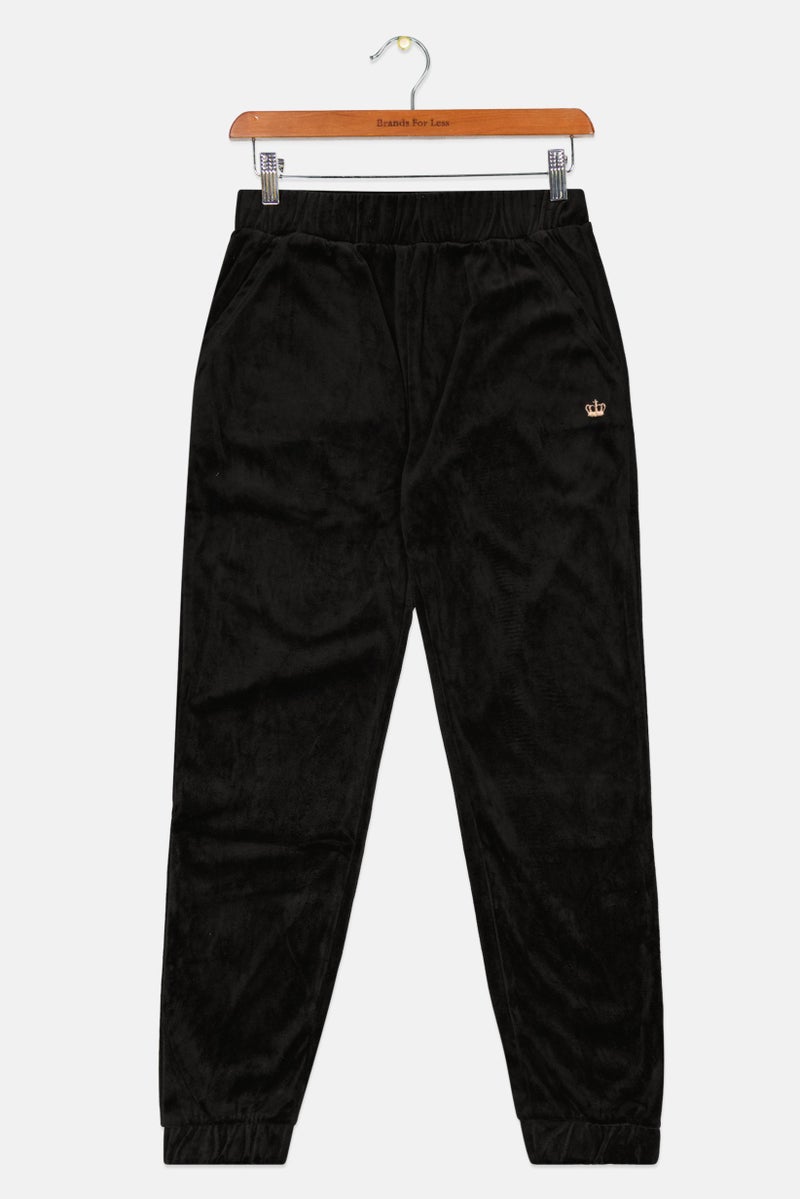 Juicy by Juicy Couture Kids Girl Brand Logo Pull On Pants, Black - Image 1