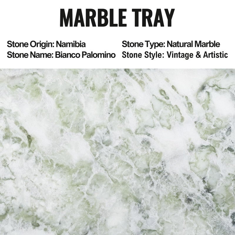 Koville African Natural Marble Tray, 12"x6" Vanity Decorative Tray for Countertop Organizer, Catchall Tray for Perfume, Candles, Jewelry Dish - Image 3