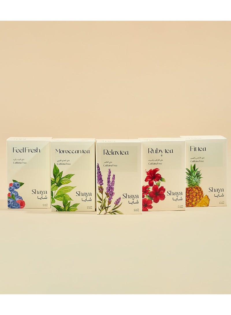 شايا مجموعة شاي شايا الفاخرة – 5 نكهات مميزة لتجربة شاي راقية