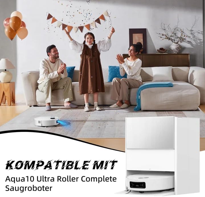 Alloytool مجموعة ملحقات كاملة لمكنسة روبوت Dreame Aqua10 Ultra من 15 قطعة، طقم قطع غيار: 2 فرش رئيسية، 4 أكياس غبار، 1 ممسحة أسطوانية، 2 مرشحات، 4 فرش - Image 2