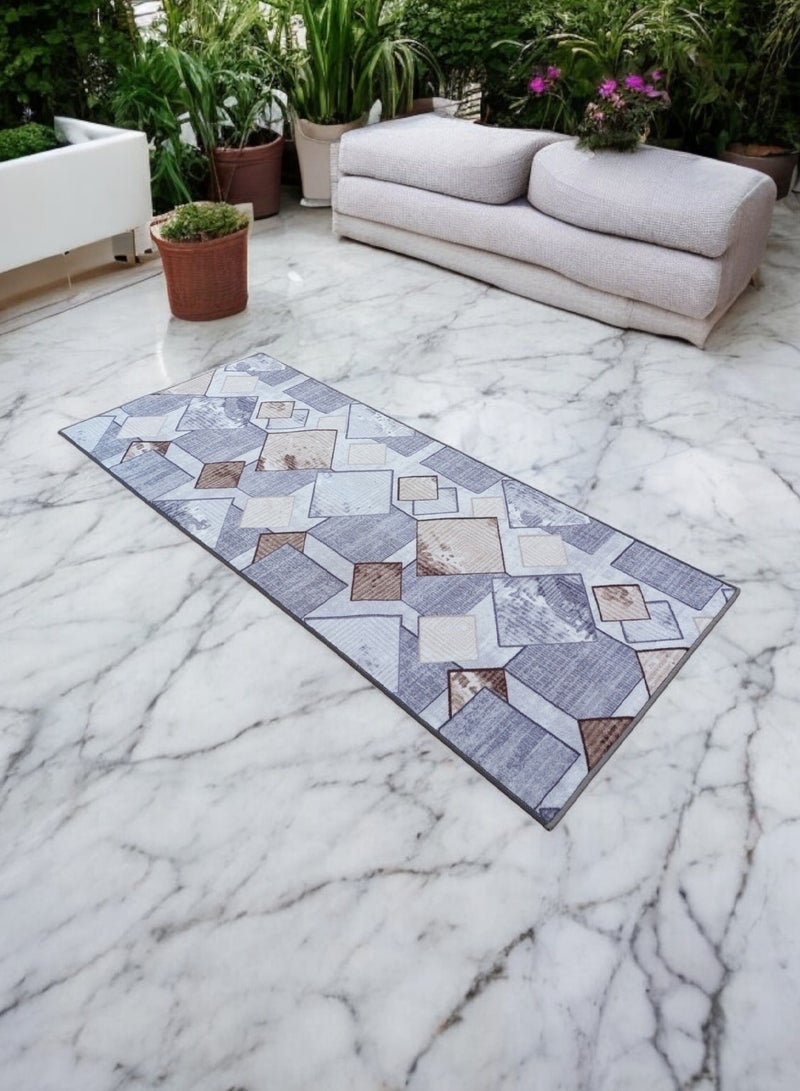Mac Carpet Light weight  FOX corridors machine woven rug (Width 100cm ) gray color  - Image 2