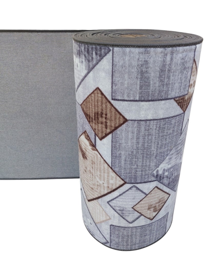 Mac Carpet Light weight  FOX corridors machine woven rug (Width 100cm ) gray color  - Image 4